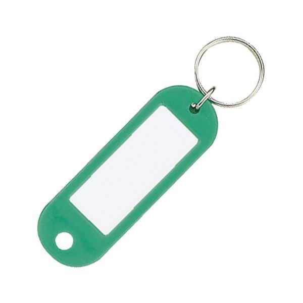 まとめ コクヨ キーホルダー型名札 片面表示用 緑 ナフ-200G 1セット 50個