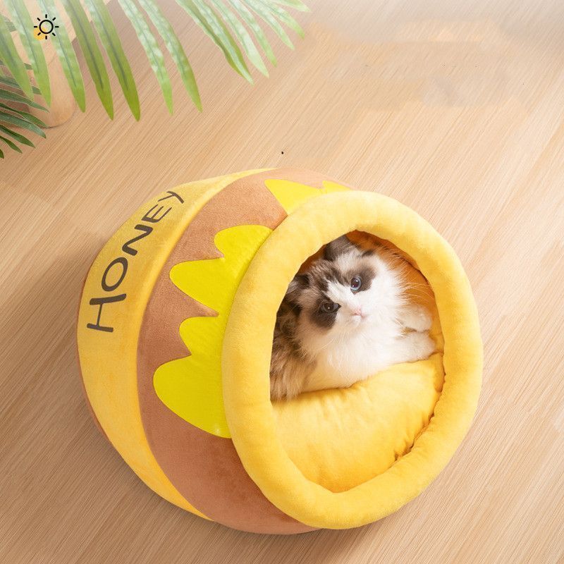 ペットベッド 猫 小型犬 小動物 ベッド 猫ベッド ドーム型 半密閉式 滑り止め 洗える 柔らか もこもこ ふわふわ あったか 面白い 保温布団 ペットハウス 寒さ対策 室内用 ペット用品 冬