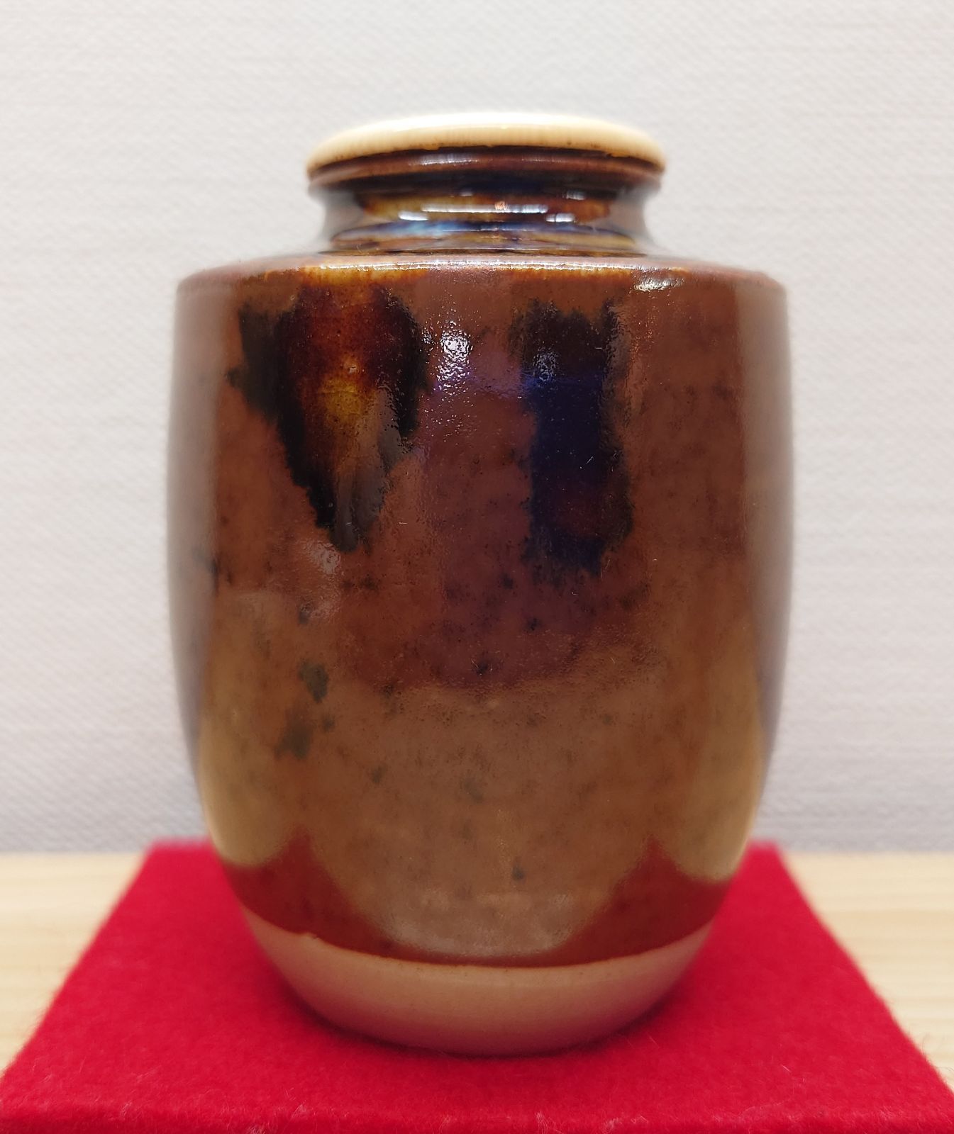 逢絢亭】茶道具 茶入 萬古焼 肩衝茶入 蓋 仕覆付 佐久間勝山 共