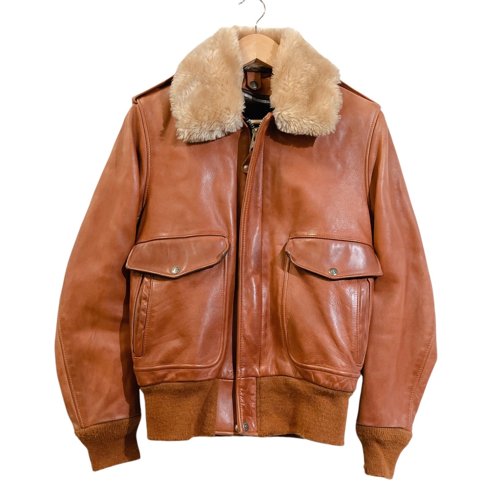 Schott ショット レザー フライトジャケット ライナー付き ブラウン メンズ アウター Mサイズ