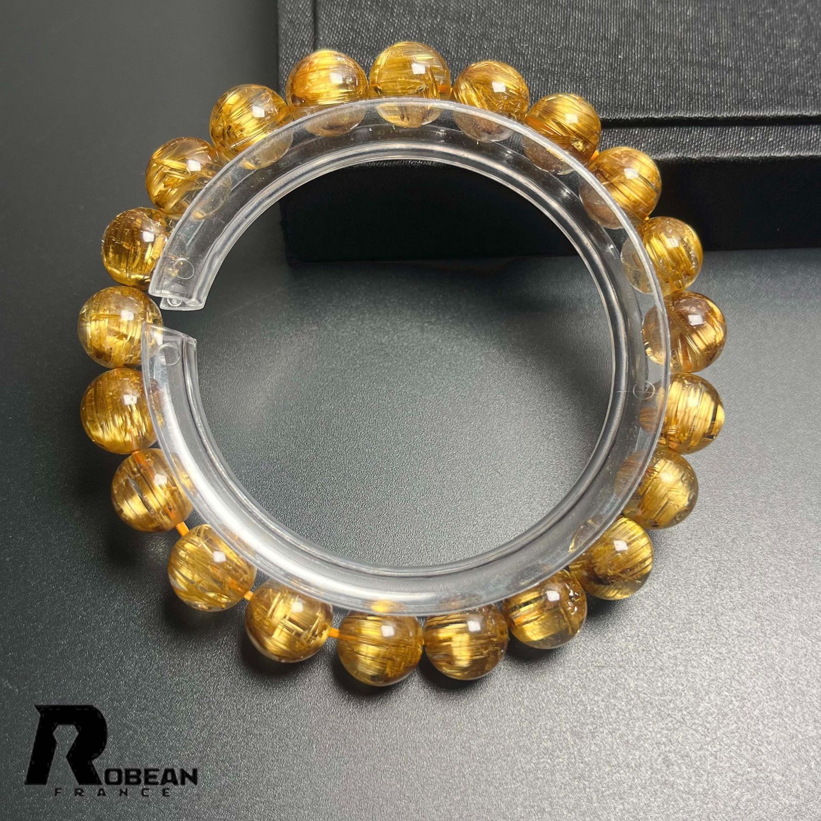 夢色 EU製 定価150万円 ROBEAN ! 満針ルチルクォーツ 猫目 ブレスレット パワーストーン 天然石 金運 お守り プレゼント 8.8-9.2mm D0507602