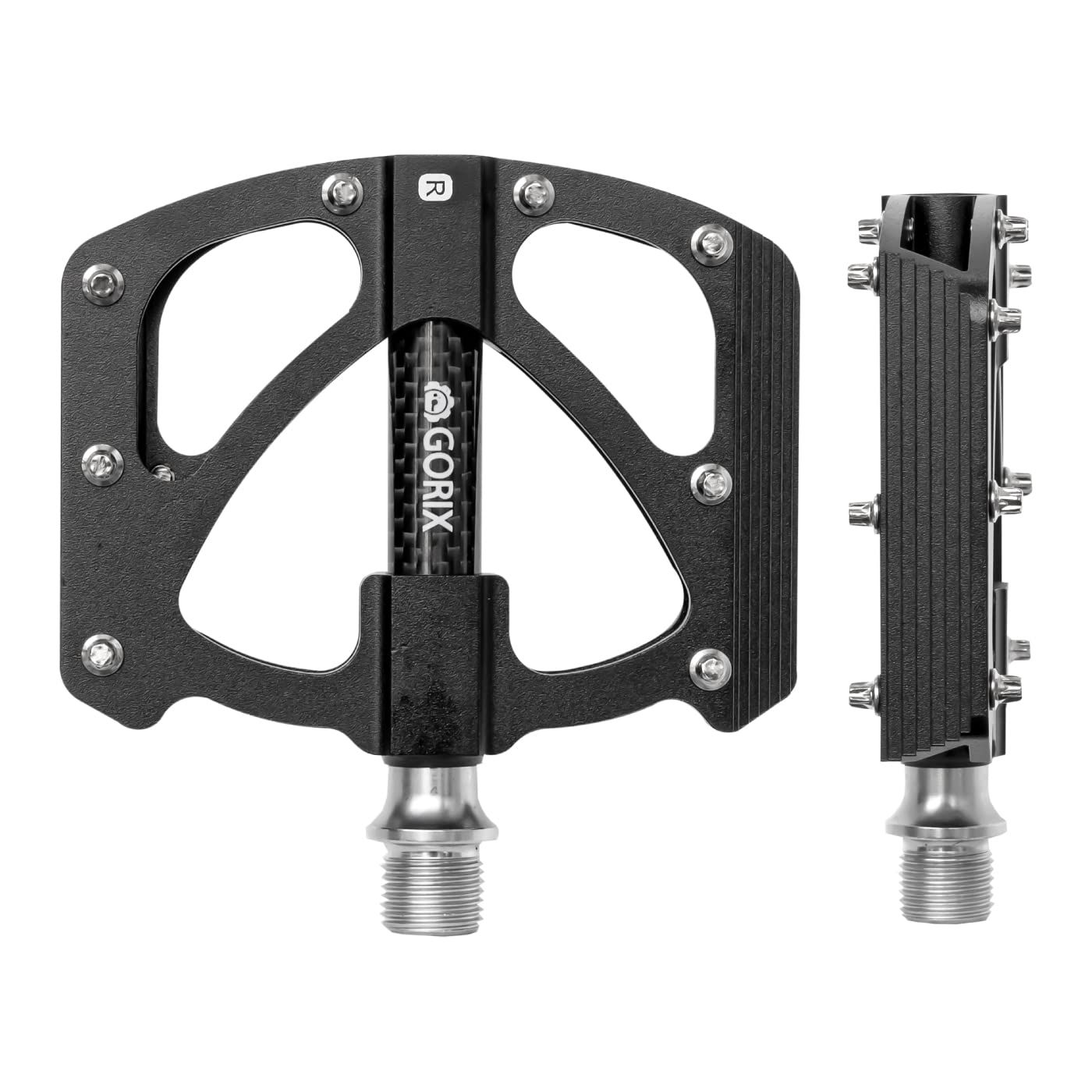 超軽量167gチタン軸/カーボンチューブ　ペダル 新品 GORIX(ゴリックス) 自転車ペダル フラット ペダル アルミ