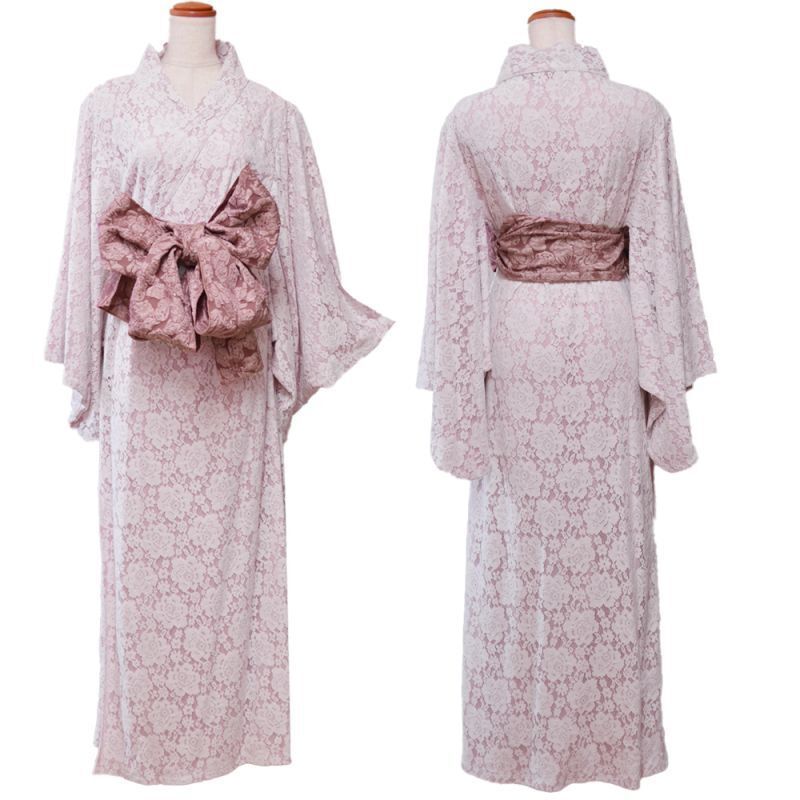 LoveRich ラブリッチ 総レース 花柄 豪華 帯 ロング 浴衣風 花魁