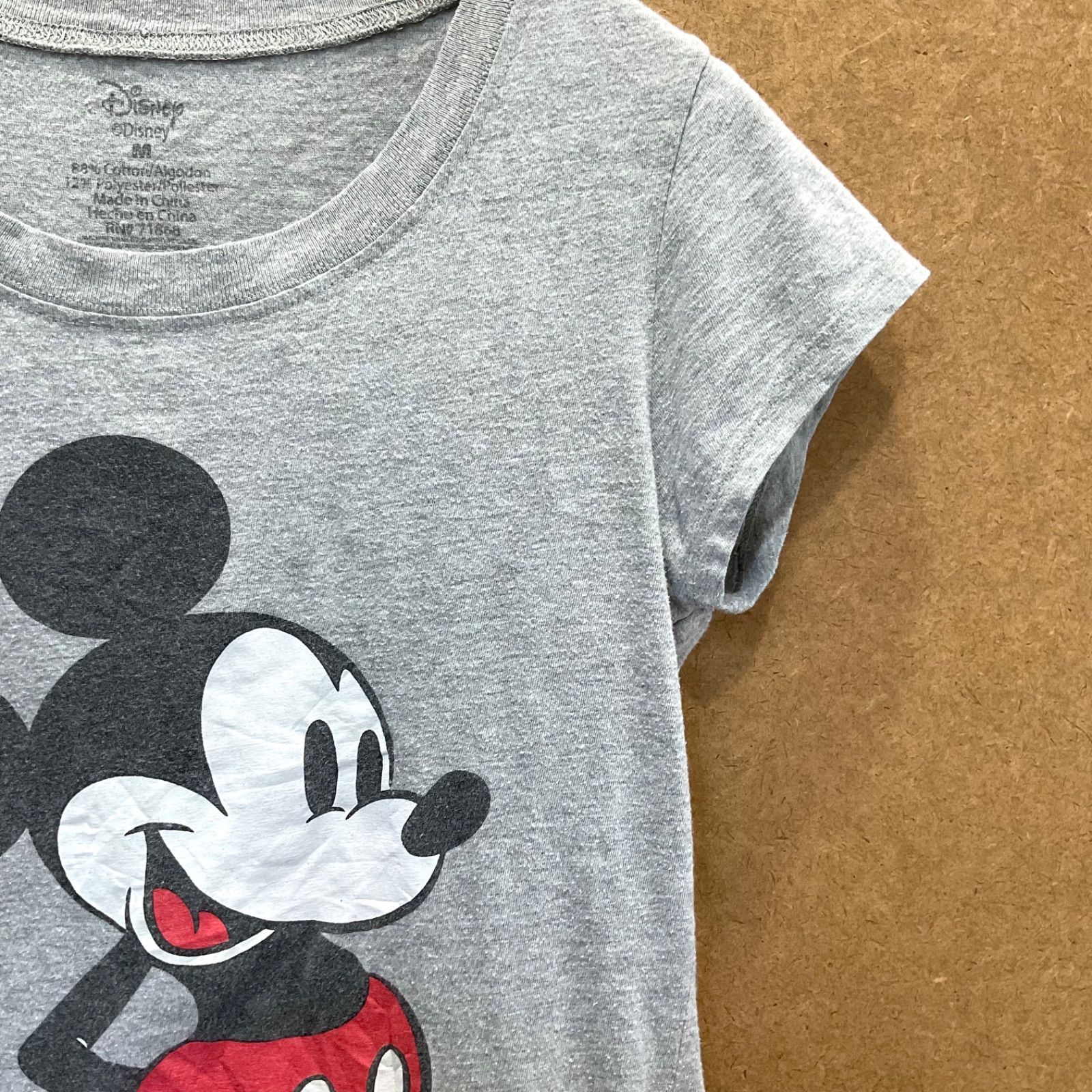 USA古着 ミッキーマウスMICKEY MOUSE ディズニーDisney 半袖Tシャツ 灰色M