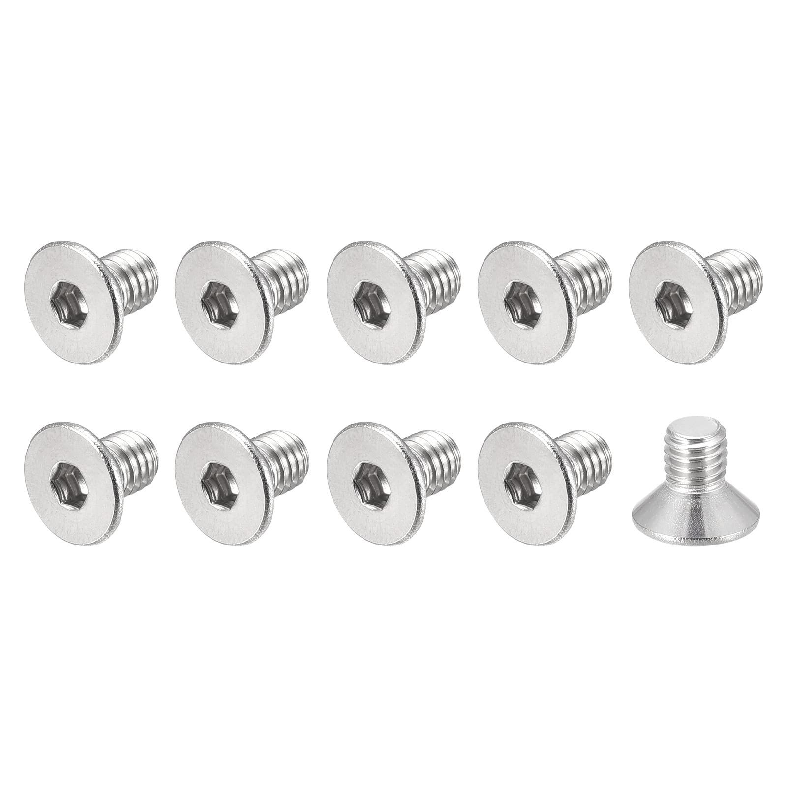 METALLIXITY フラットヘッド皿頭機械ねじ M3x6 mm 40個 304ステンレス鋼 六角穴付ボルト 機械 家具 DIY用
