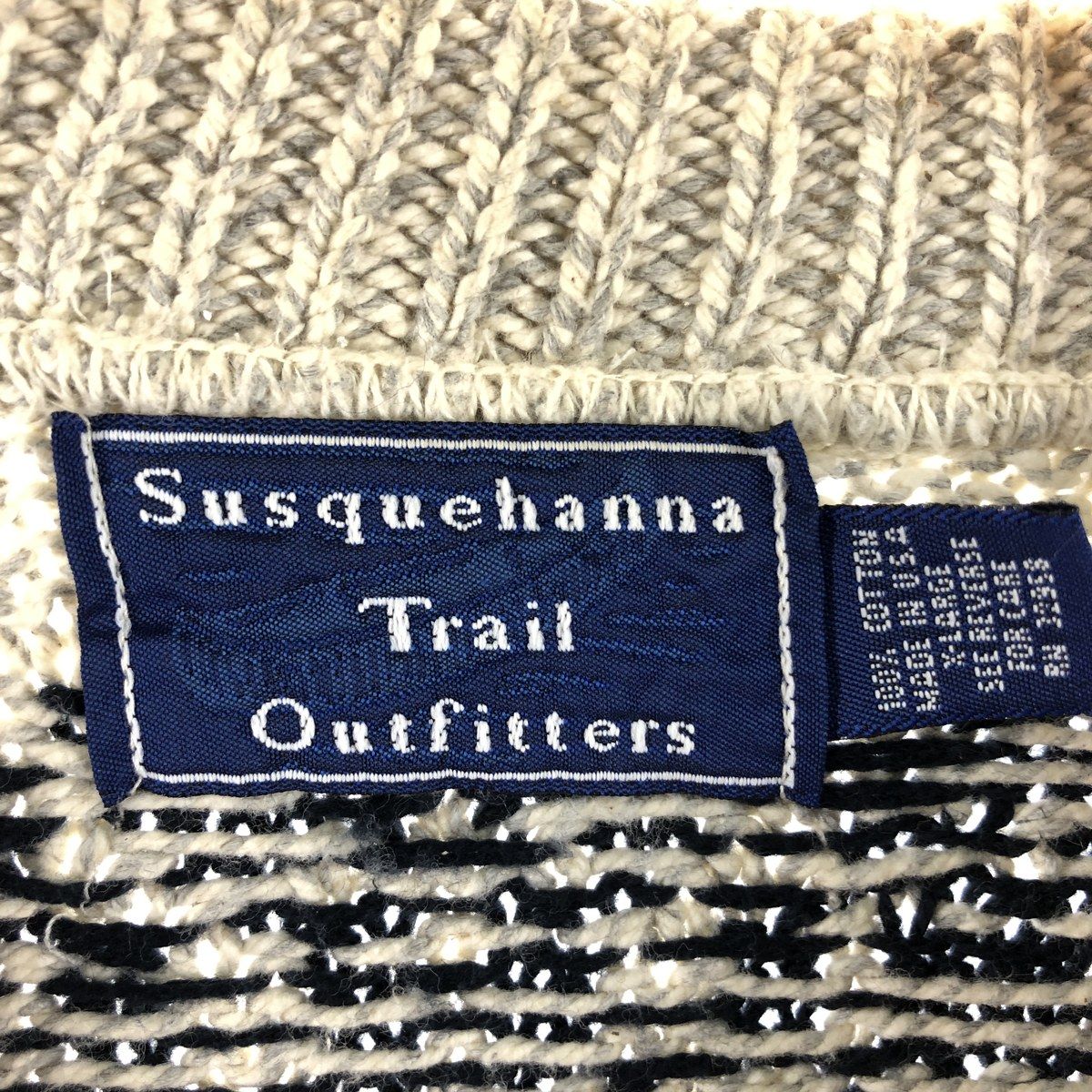 古着 Susquehanna Trail Outfitters 総柄 コットンニットセーター USA 