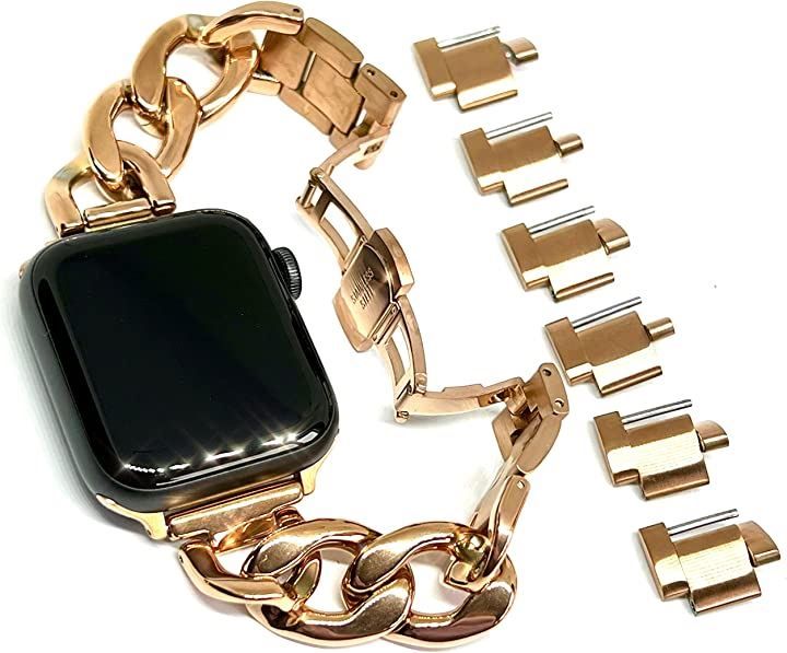 RoyceuRoland Apple Watch チェーンベルト シルバー/ステンレス