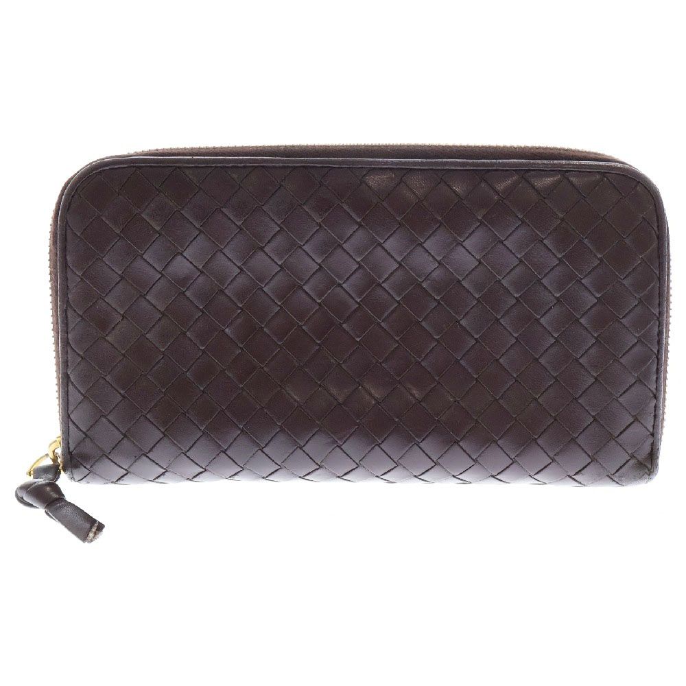 BOTTEGA VENETA 長財布 イントレチャート　ブラウン　レザー BOTTEGA VENETA (ボッテガヴェネタ) イントレチャート レザー
