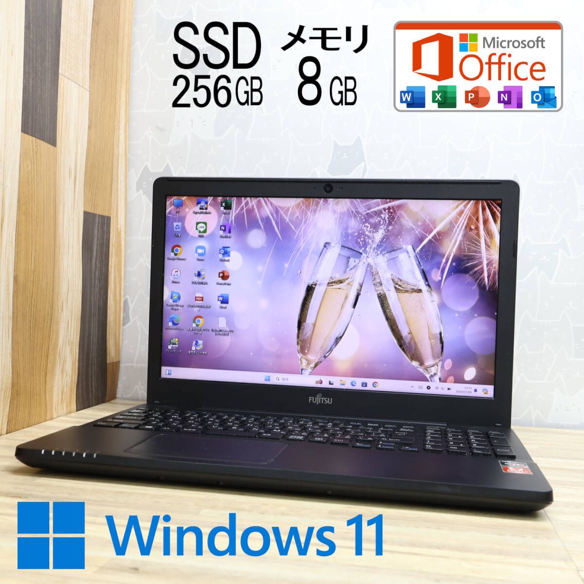 ☆美品 新品SSD256GB メモリ8GB☆FMV LIFEBOOK A43D Webカメラ Win11 Microsoft Office 2019  Homeu0026Business 中古品 ノートPC☆P74942 - メルカリ