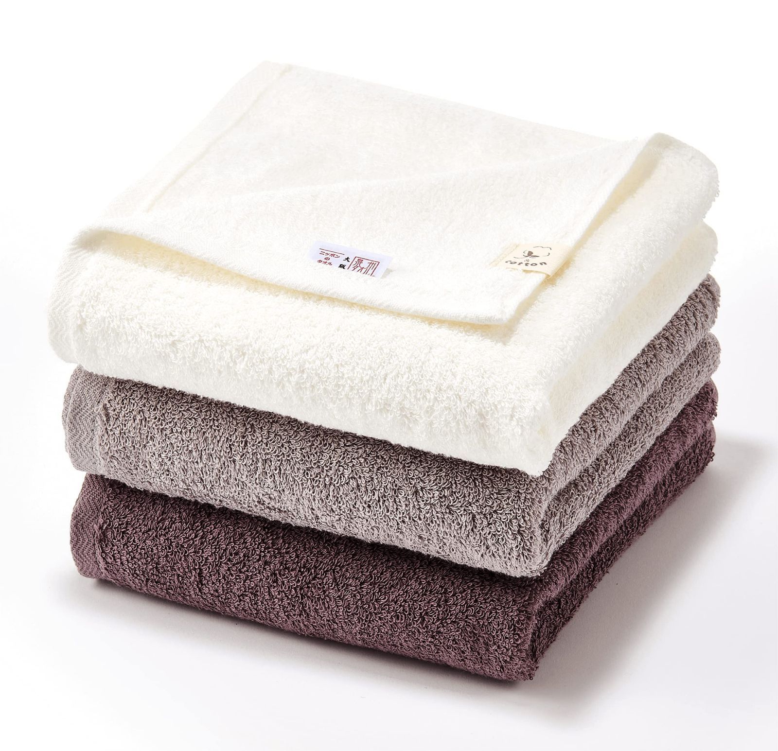 Color WGC_PackageQuantity 3 -COTTON 泉州 ちょうど良いサイズのミニバスタオル セット 綿 110*40サイズ WGC 3