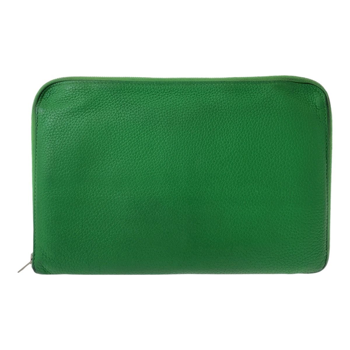 HERMES エルメス アザップ TGM グリーン シルバー金具 レザー 長