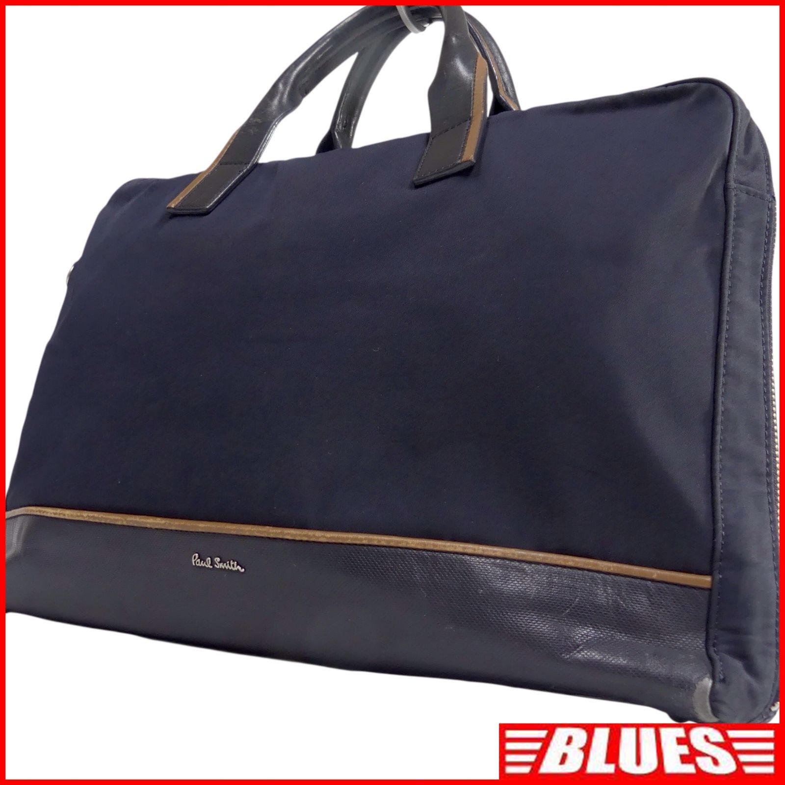 Paul Smith ネイビー レザー ビジネスバッグ 2146000270628_01.jpg
