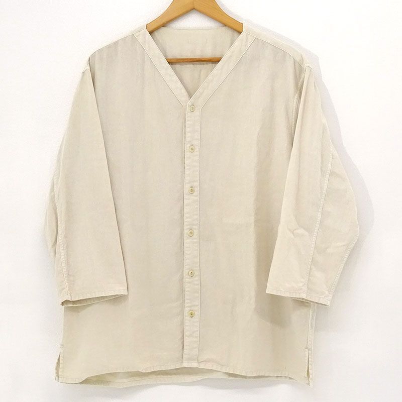 三重店】kinema｜キネマ full open sleeping shirt フルオープン スリーピングシャツ 9分袖 ナチュラル サイズ:L  KNM-22SS-SH04【104-A822】 - メルカリ