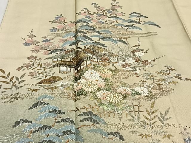 平和屋着物□訪問着 地紙人物風景文 金銀彩 正絹 逸品 AAAW8537fw