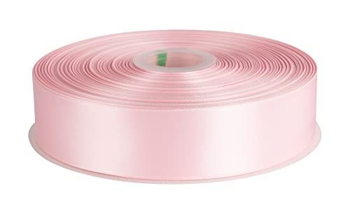 38mm X 91M_ライトピンク 【TEKDEERE】両面サテンリボン 幅38mm 長さ91M 髪飾りのDIY 装飾素材 花束 ギフト ラッピング -ライトピンク