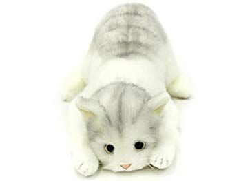 【中古】日本製 リアルな猫のぬいぐるみ 58cm (トラグレーL目明き) dwos6rj