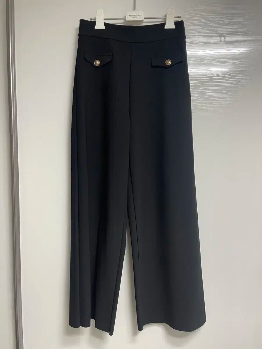 55 ワークルック バンディング ポイント スラックス 黒