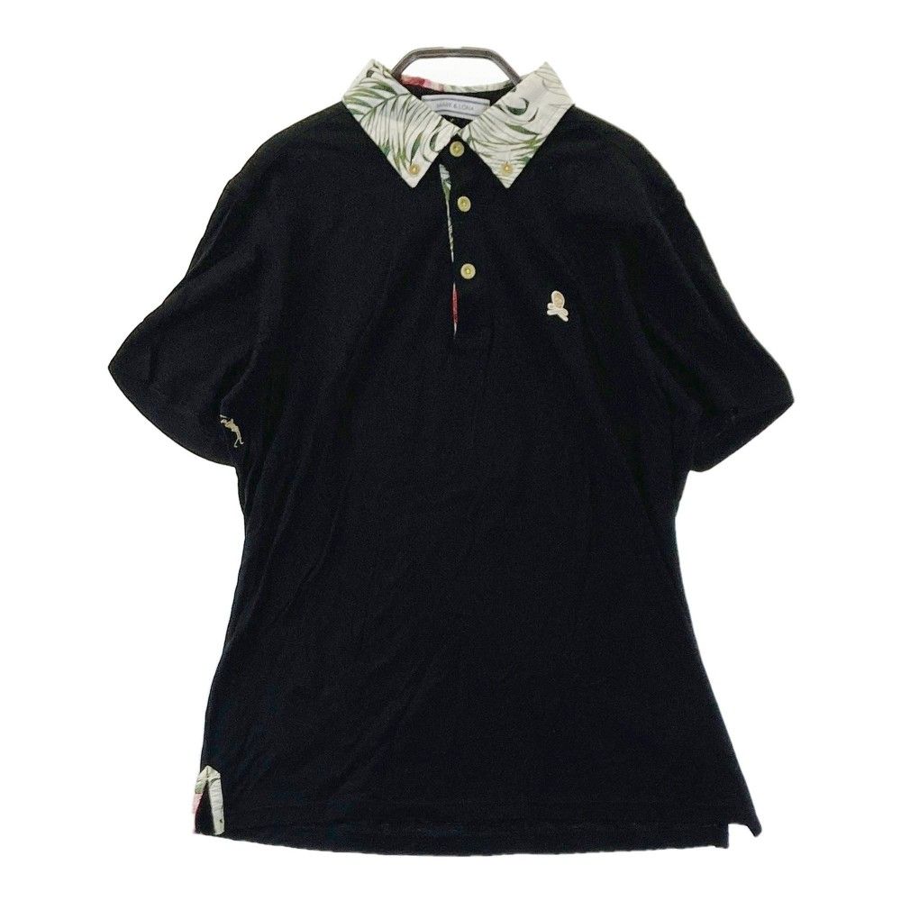 サイズ：M MARK&LONA マークアンドロナ  半袖ポロシャツ ボタンダウン  ブラック系 [240101413857] ゴルフウェア レディース ストスト サイズ：M MARK&LONA マークアンドロナ 半袖ポロシャツ ボタン