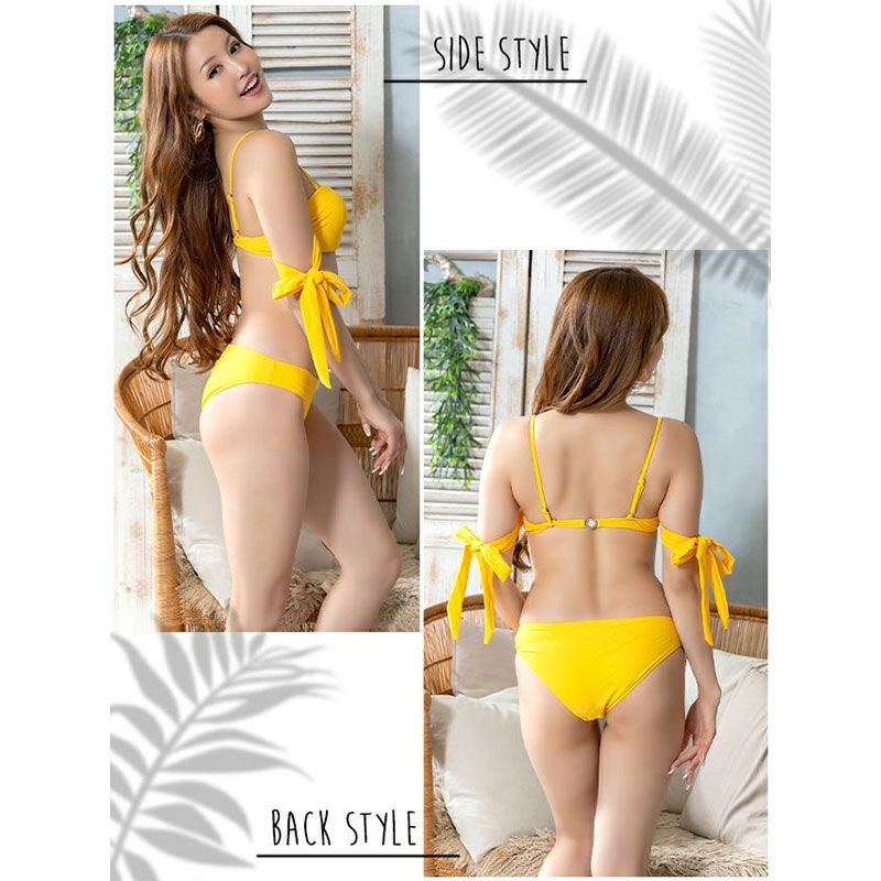 MyDress マイドレス 【ビキニ】オフショルリボン ラグジーブローチ