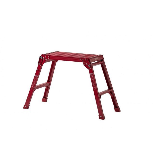 天馬 TENMA アルミ 作業台 2段 レッド 設置幅約90cm 高さ約60cm 軽量 室内 コンパクト 省スペース収納 掃除 丈夫 ベンチ