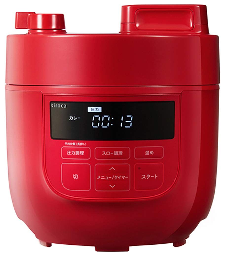 シロカ 2L電気圧力鍋 コンパクト2Lモデル|1台6役 スロー調理付き SP-D131 レッド
