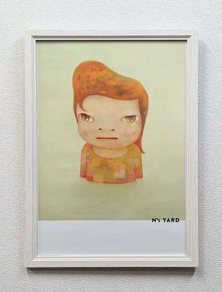 【額付】【真作】奈良美智　額装品　ポスター　「Blankey」　オフセットポスター 額付】【真作】奈良美智 額装品 ポスター 「Blankey
