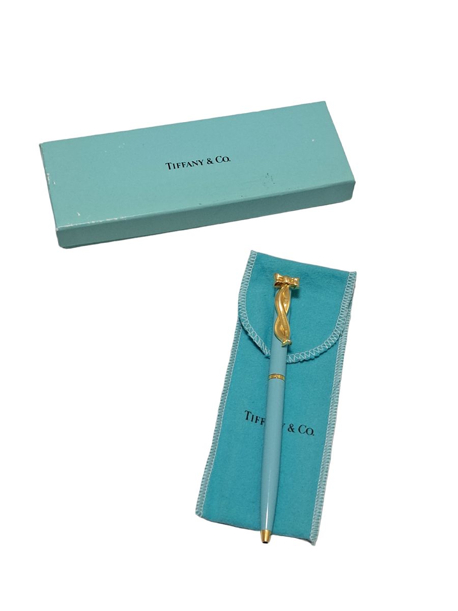 Tiffany&Co. ティファニー ボールペン リボン 水色 ゴールド 黒