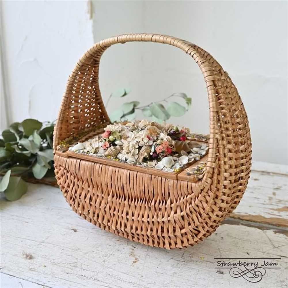 送料込み】希少 キャトル・セゾン フランス柳 トランク バスケット