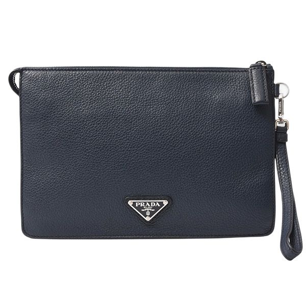 プラダ バッグ メンズ セカンドバッグ クラッチバッグ レザー ネイビー PRADA 2VF006