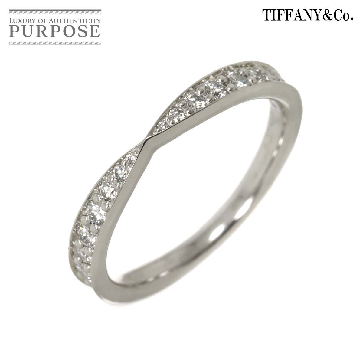 Tiffany & Co.　プラチナリング　6号　刻印あり TIFFANY&Co. ティファニー ダイヤモンド デザインリング