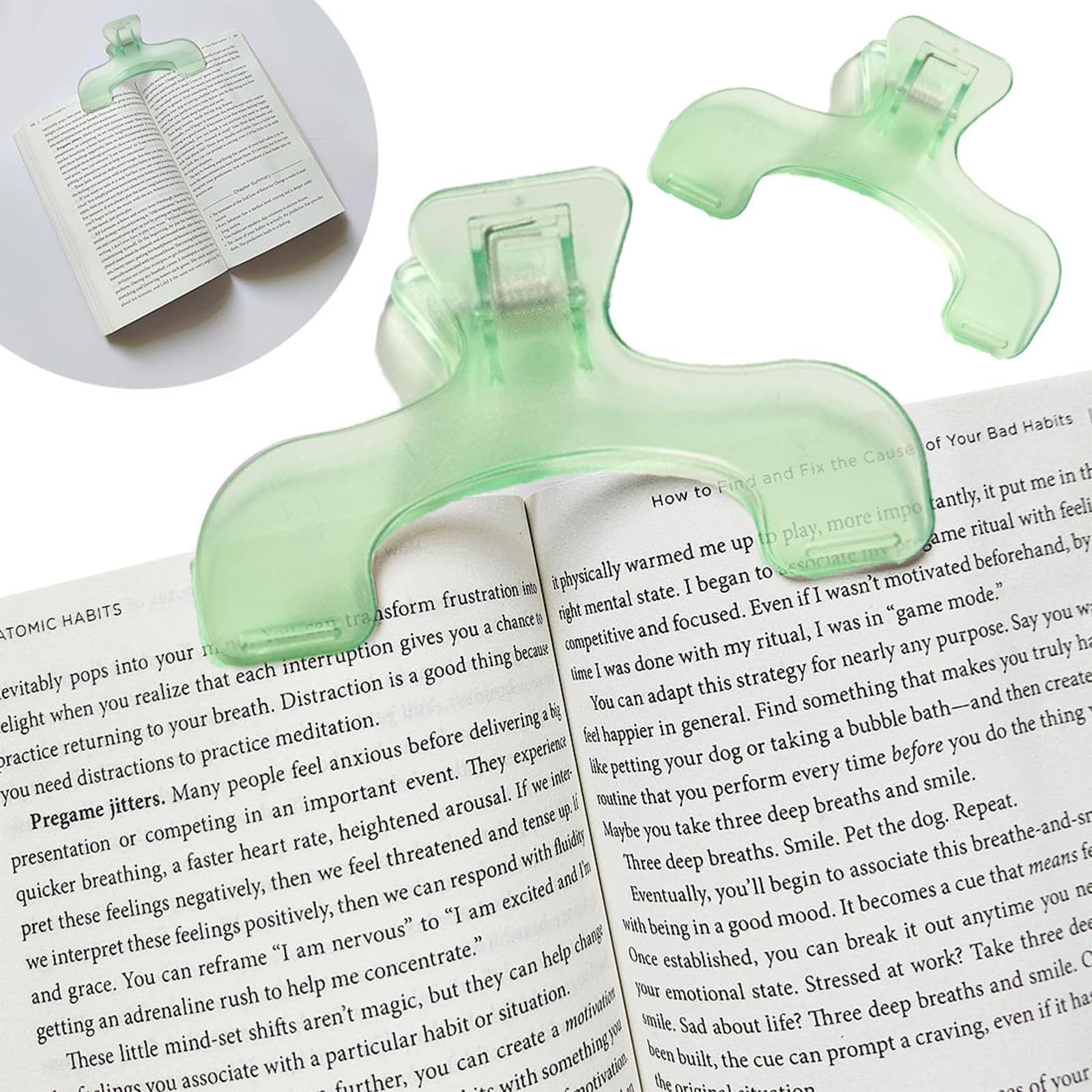 数量限定】DERCHIAブッククリップ クリップ 2個セット 透明 読書用