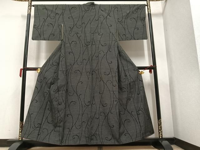 平和屋着物○結城紬 奥順 はたおり娘 80亀甲 間道 正絹 逸品