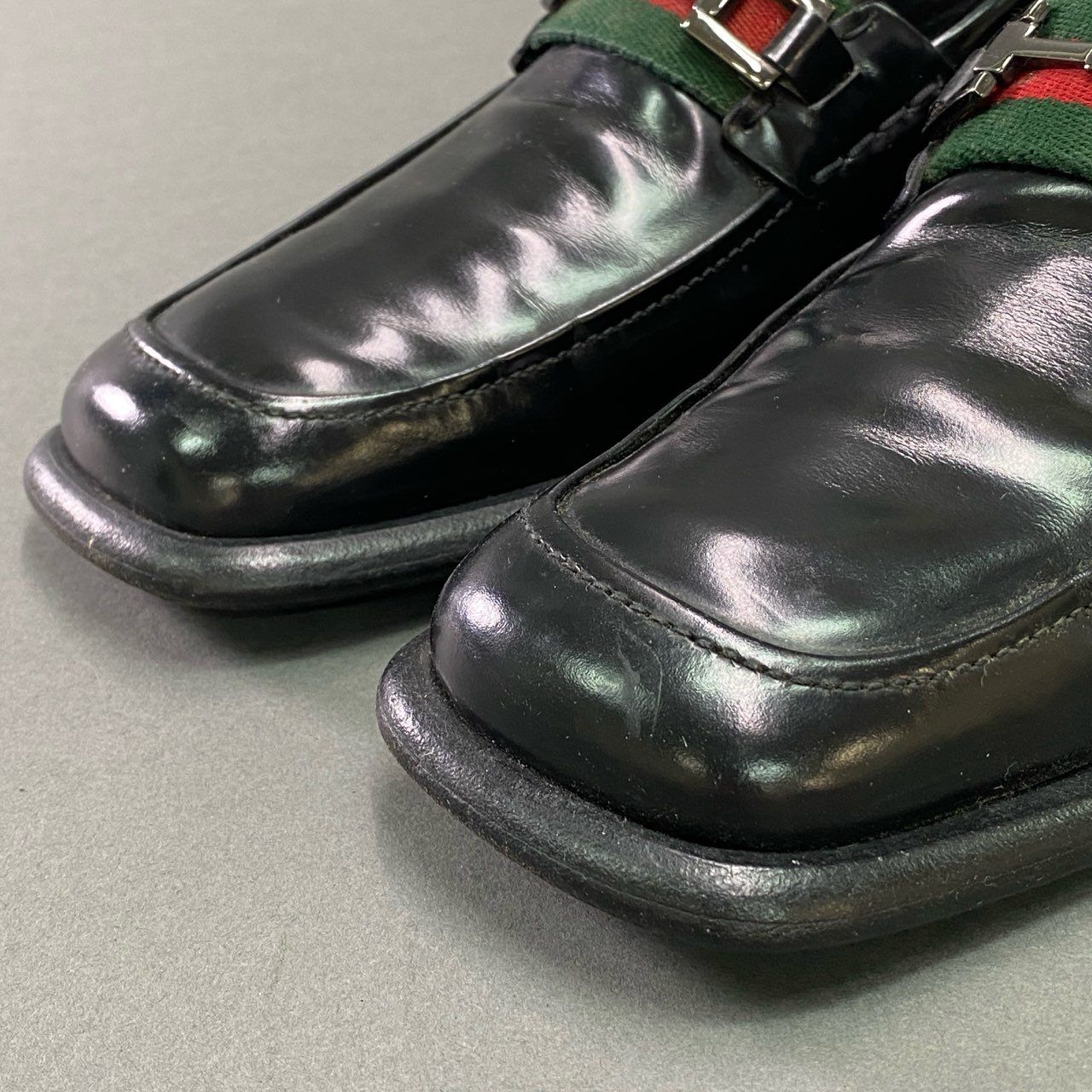3c25 GUCCI グッチ ホースビットローファー シェリーライン スクエア 