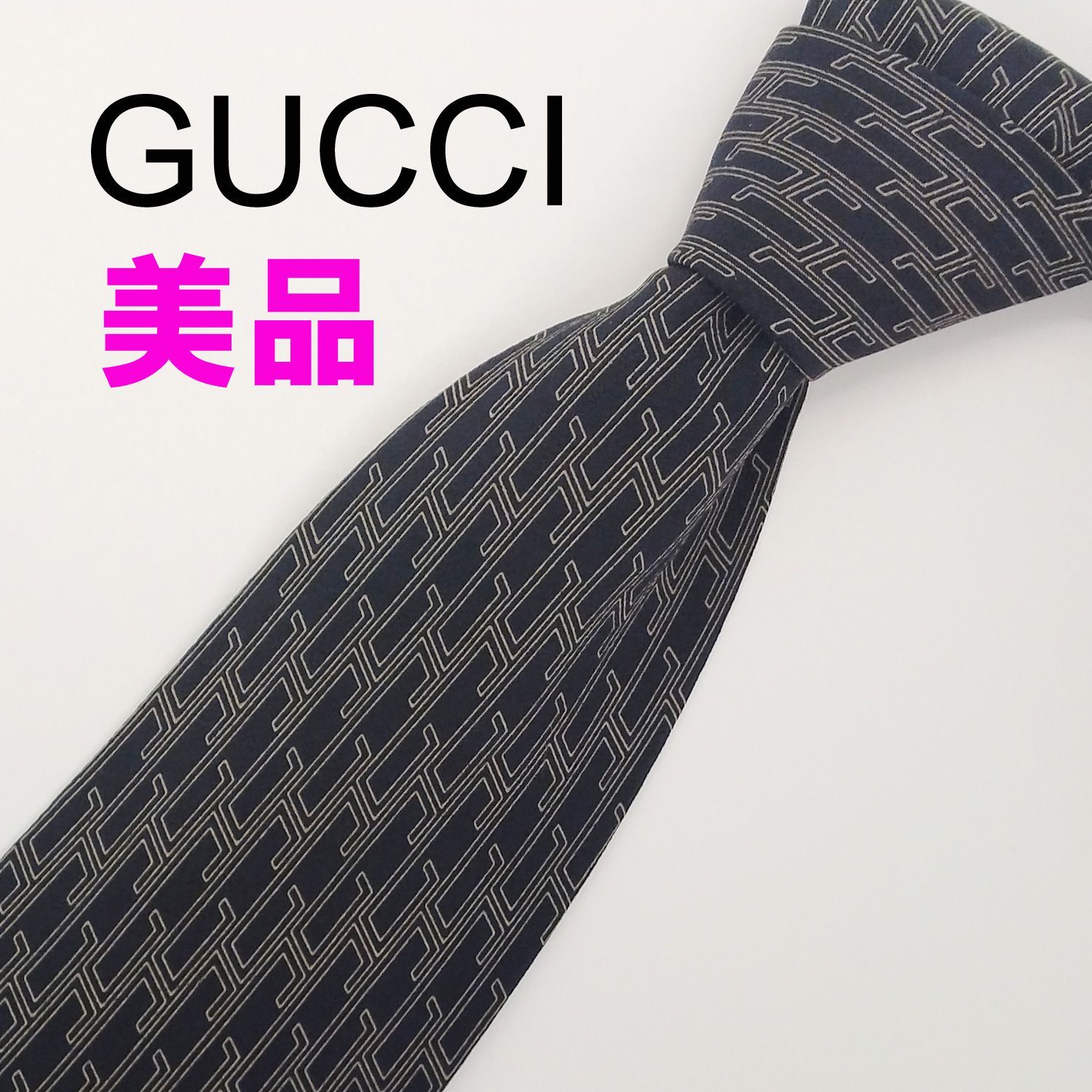 美品☆ グッチ Gucci ネクタイ ハイブランド イタリア製 シルク100