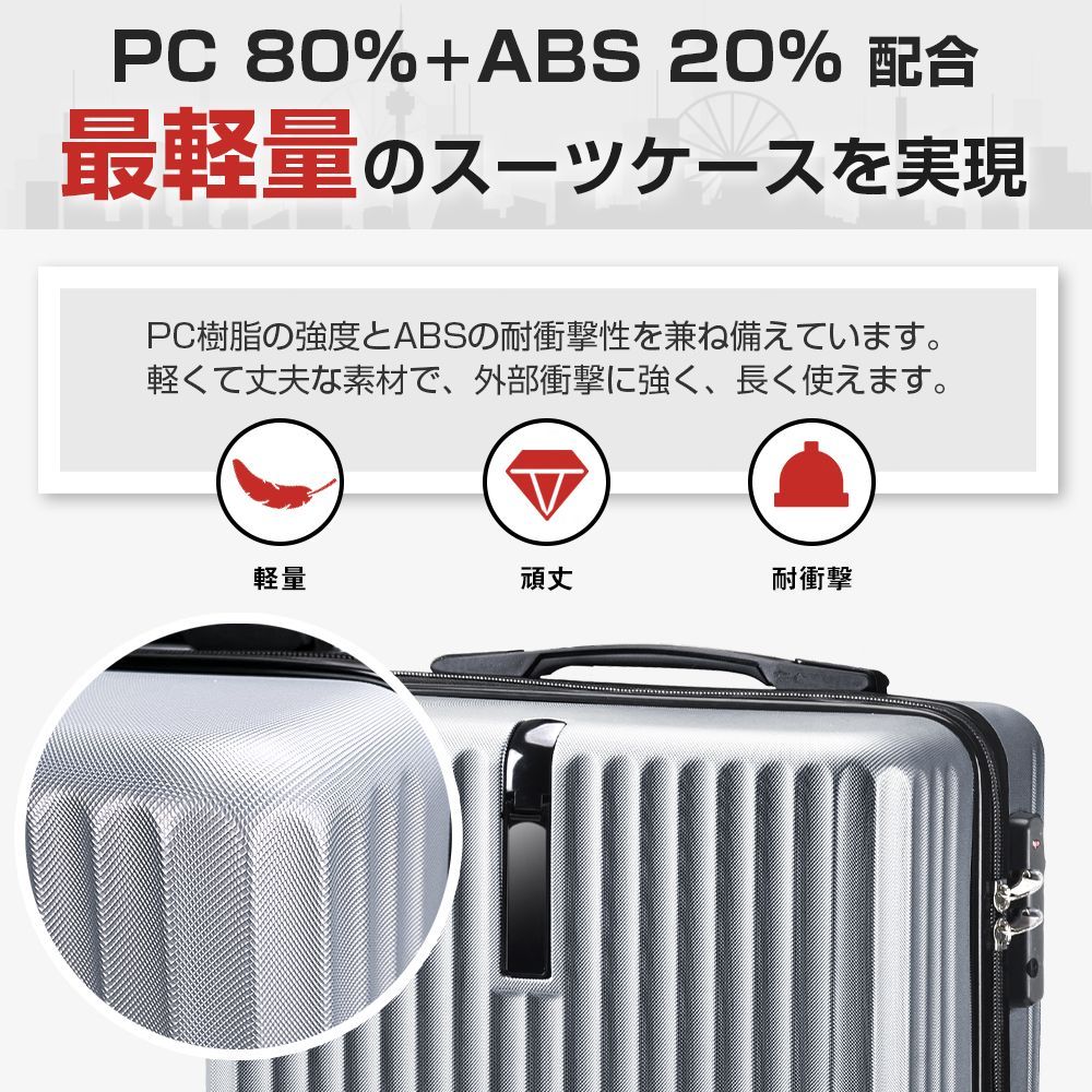 スーツケース  超軽量  360度回転  TSAロック付き   静音 スーツケース Sサイズ 静音 キャリーケース キャリーバッグ 360
