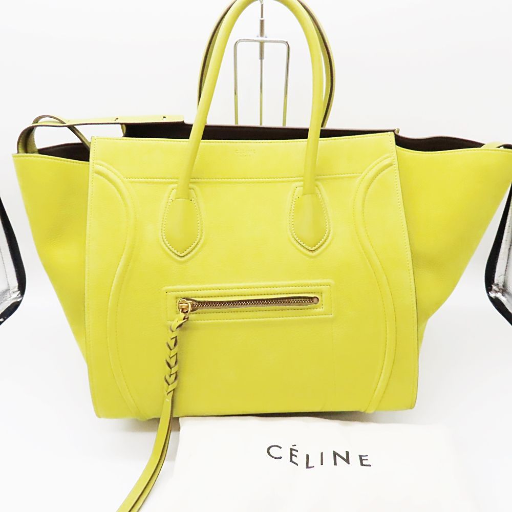 CELINE セリーヌ ラゲージ ファントム レザー ハンドバッグ トートバッグ A2302554 - メルカリ