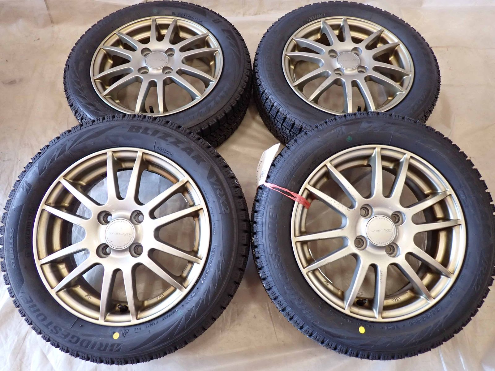 冬 製 4本SET 会社宛 155 65R14×4.5J 75Q ブリヂストン ブリザック VRX2 アルミ N-BOX デイズ サクラ タント NO D6170 FFCRYSTALESIA_COM