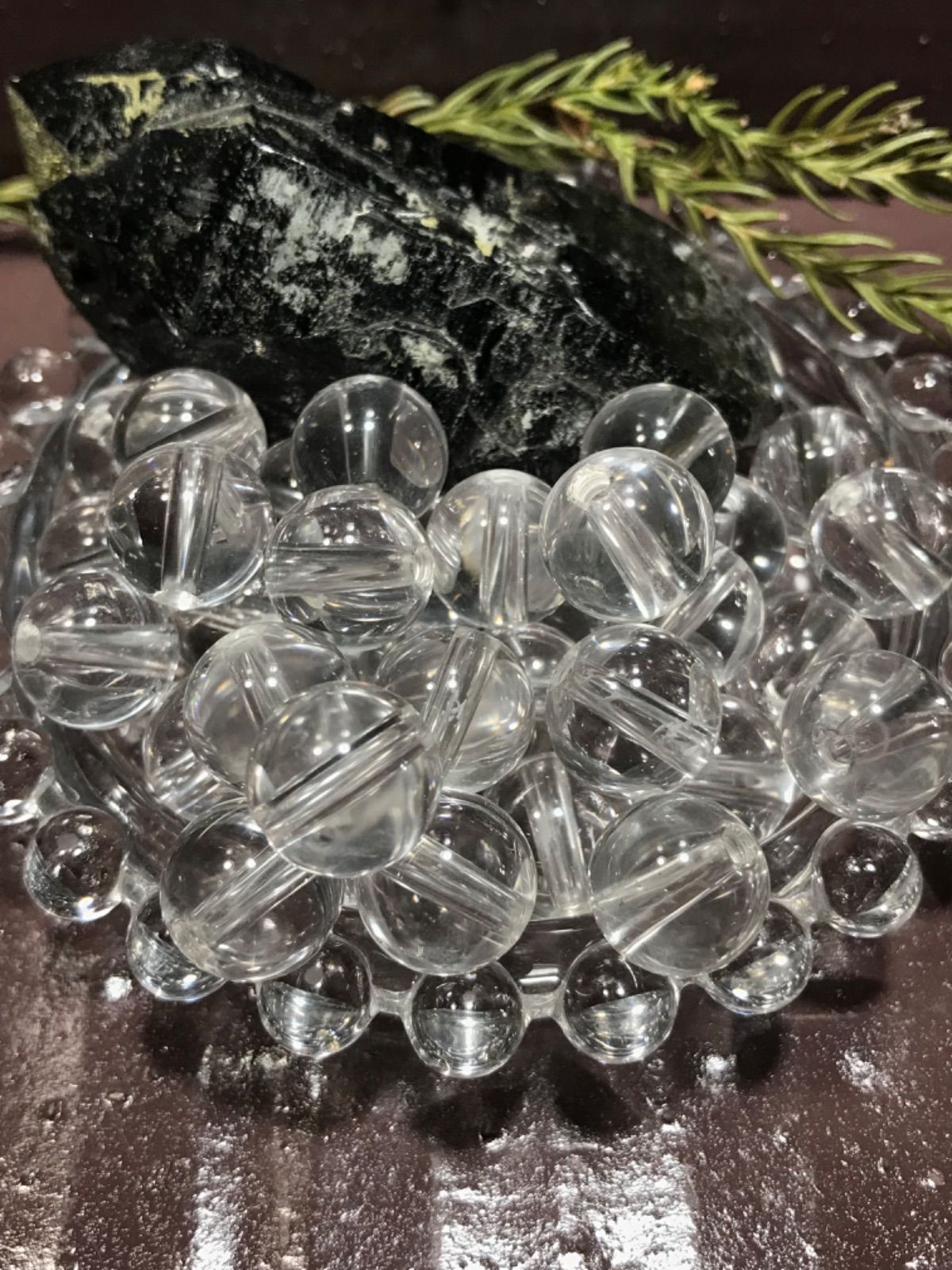 約12mm玉⁂水晶/クリスタルクォーツ】約2mm穴/パーツ/50個 - メルカリ