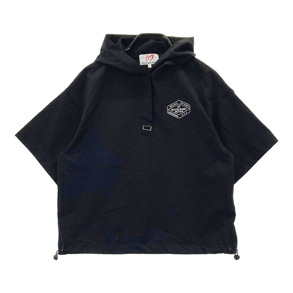 サイズ 1 MASTER BUNNY EDITION マスターバニーエディション モデル シアサッカー フード付き半袖Tシャツ ブラック系 240101530614 ゴルフウェア レディース ストスト