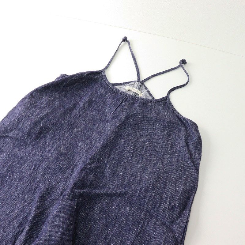 フォグリネンワーク x ネストローブ fog linen work nest Robe リネンデニムサロペット ネイビー インディゴ ワイド