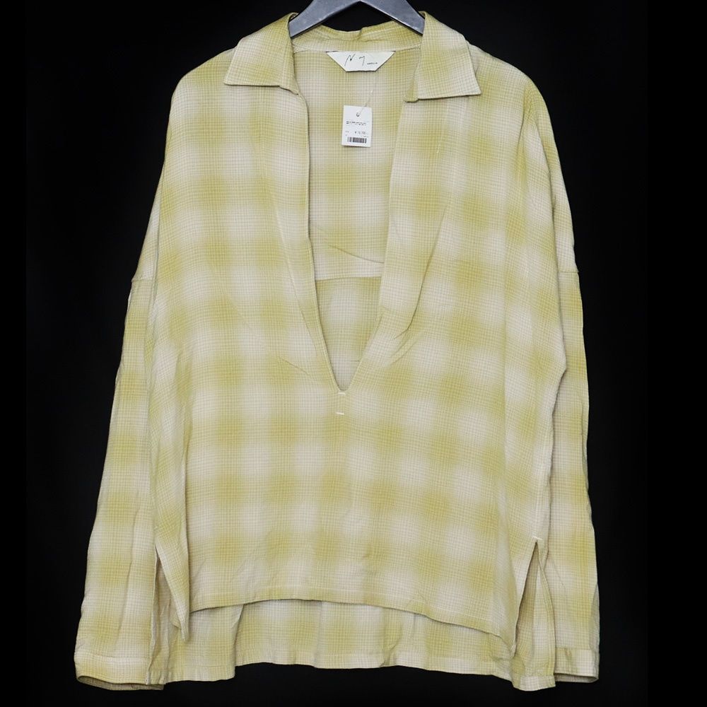 ANCELLM OMBRE CHECK PULLOVER SHIRT サイズ1 イエロー-安心して