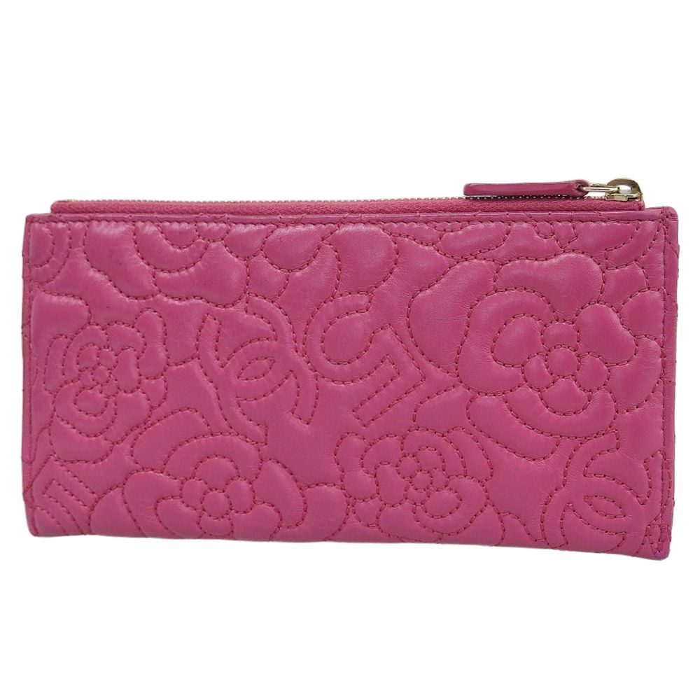 【本物保証】 希少 レア 布袋付 シャネル CHANEL カメリアナンバー5 ココマーク ファスナー付長財布 シール付 26番台 ラムスキン ピンク 本物保証】 希少 レア 布袋付 シャネル CHANEL カメリアナンバー5 ココ