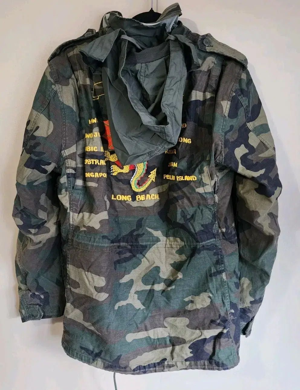 アルファ インダストリー ドラゴンディフュージョン ワールドツアー フィールド コート ジャケット ウッドランド L