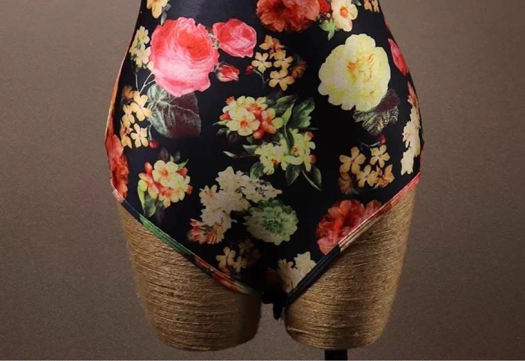 インナー付きラテンドレス　花柄 練習着 デモ　ダンスパーティにも！ インナー付きラテンドレス 花柄 練習着 デモ ダンスパーティにも