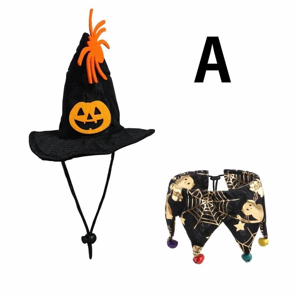 ペットの服 ２点セット ハロウィン 即 OK Halloween ジャックランタン カボチャ エリザベス 首輪 マフラーコスチューム ペット帽子 犬猫ハット コスプレ衣装 面白い 撮影道具 おしゃれ 簡単装着 着xzzhang632