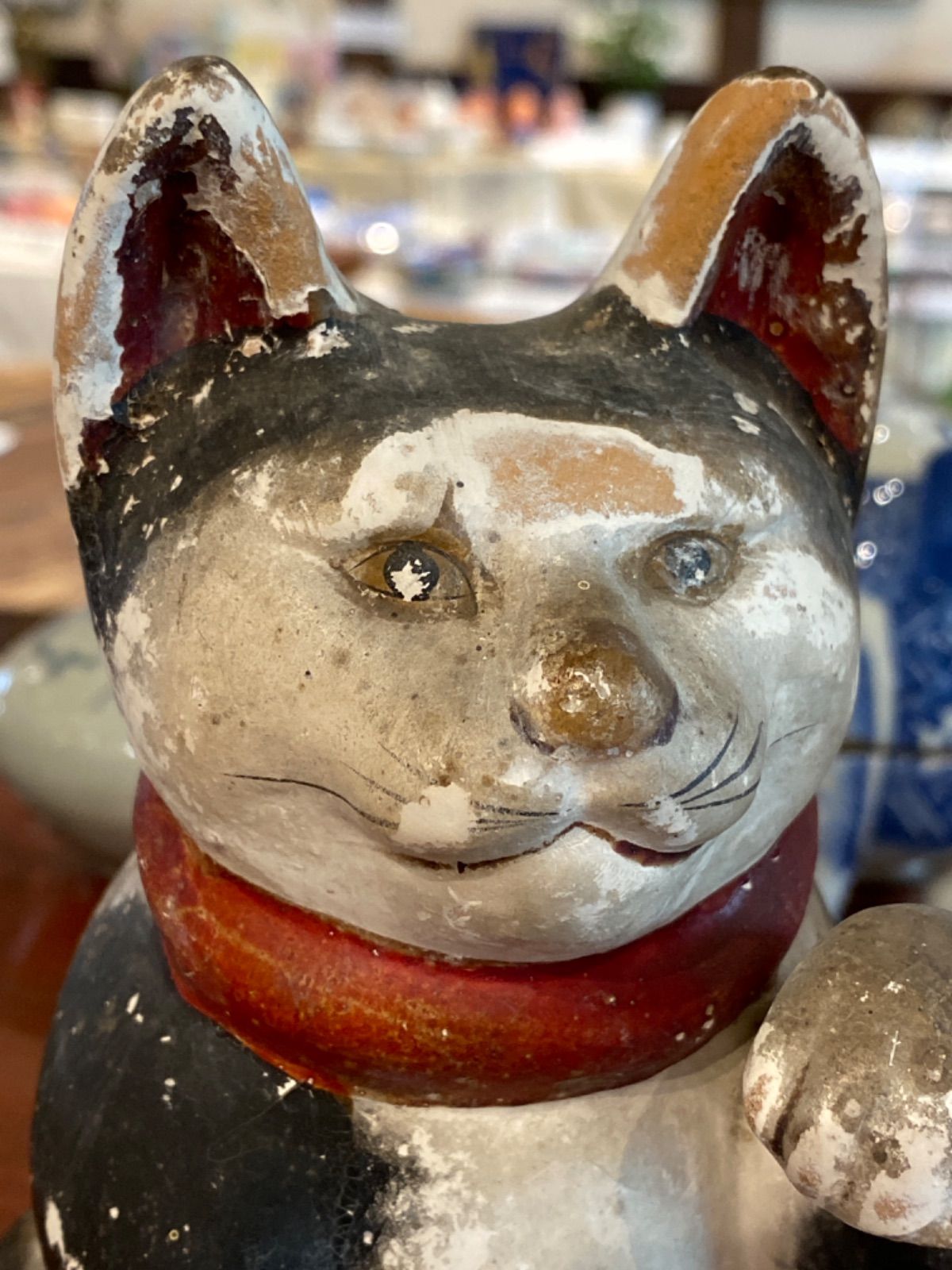 招き猫　まねきねこ　置物　インテリア　骨董品　昭和　レトロ　24cm 縁起物 昭和レトロ 招き猫 貯金箱 まねきねこ 置物 アンティーク 千万