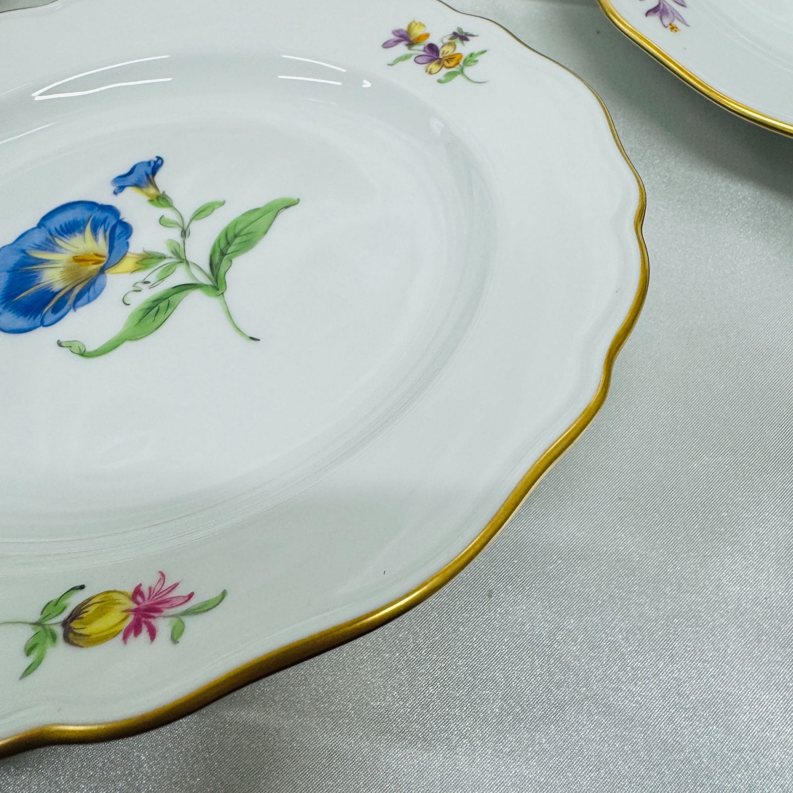 S【保管品】MEISSEN マイセン ベーシックフラワー ケーキ皿 プレート 6 