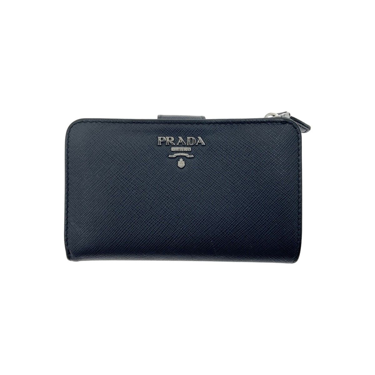 希少 正規品 PRADA SAFFIANO SHINE ネイビー プラダ財布 - メンズ