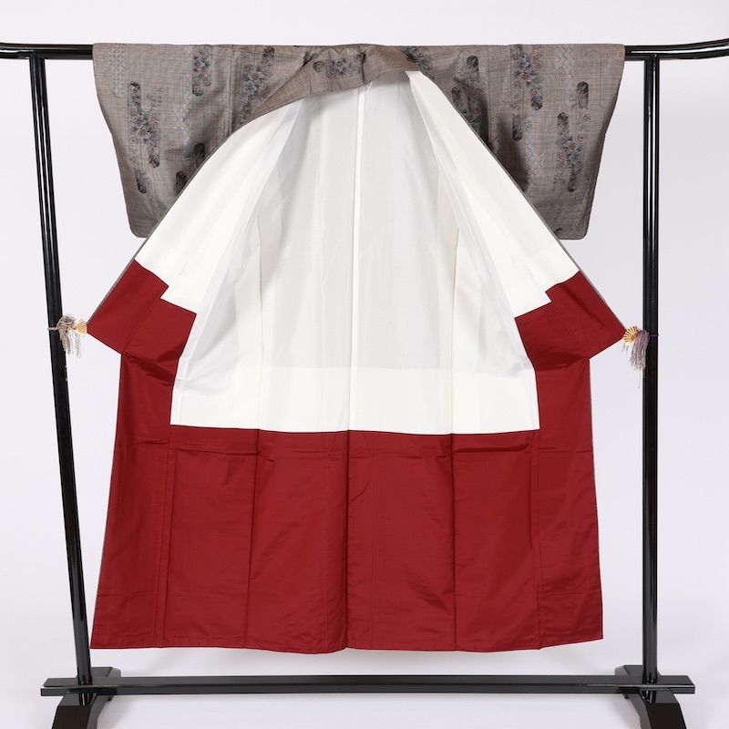 本場大島紬 茶 藍 黒 珊瑚色 花 九マルキ T688 - メルカリ 