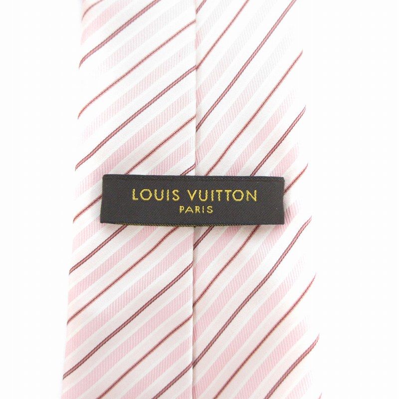 Louis Vuitton モノグラム LVロゴ ピンク ストライプ ネクタイ ルイヴィトン LOUIS VUITTON ネクタイ ワイドタイ モノグラム